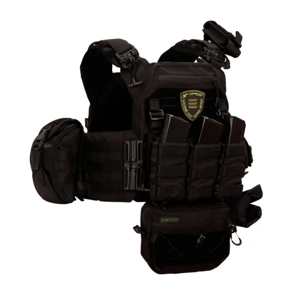 Warmor Gen.3 Pro Max Plate Carrier — Quick-Release, 7 Pouches, Black