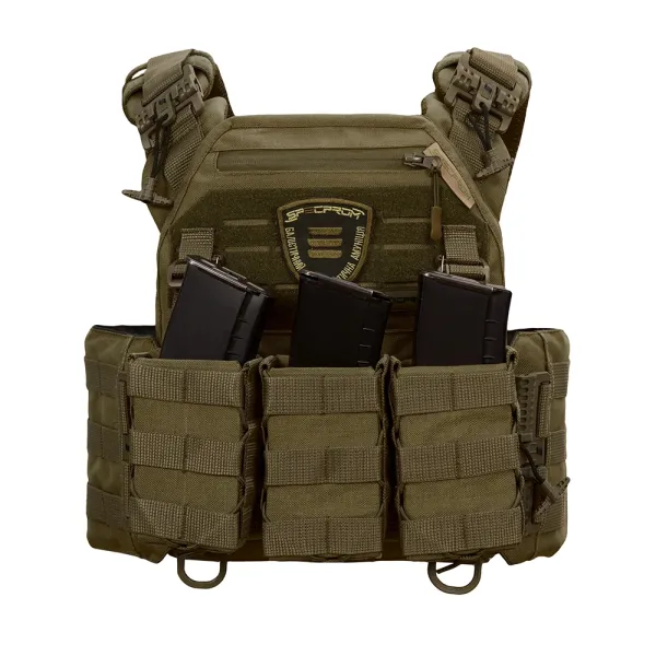 Warmor Gen.3 Pro Plate Carrier – Olive, Quick-Release System, 3 Pouches