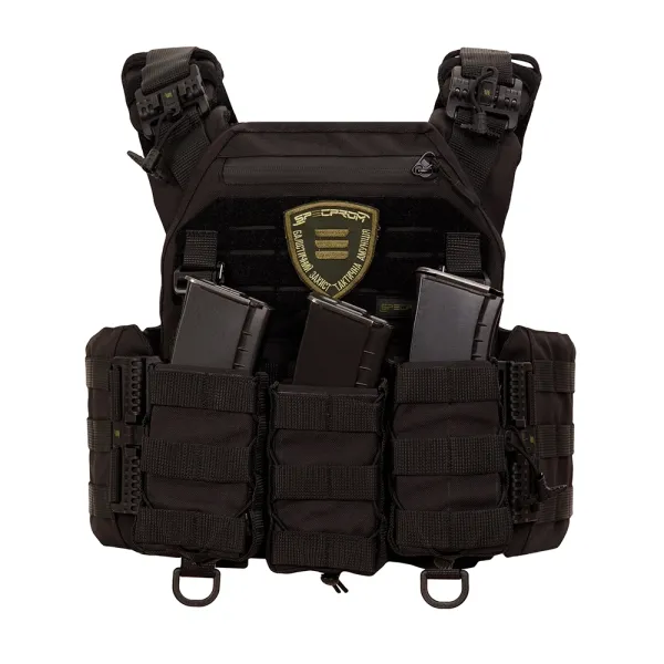 Warmor Gen.3 Pro Plate Carrier, Black — Quick-Release System, 3 Pouches