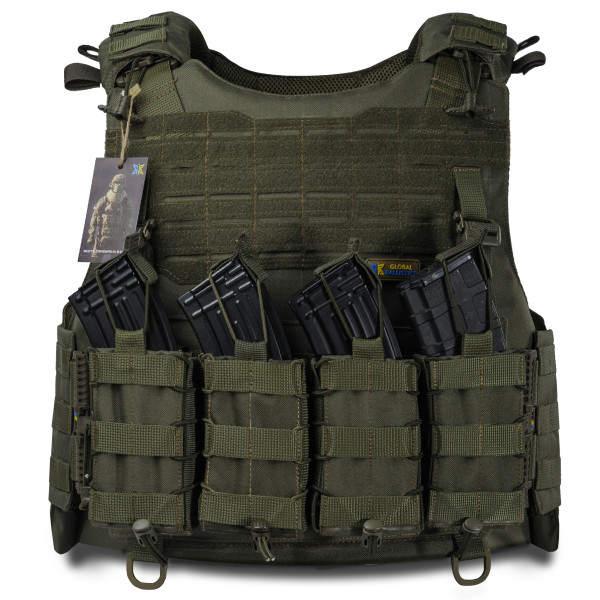 Warmor Gen.4 Plate Carrier, 4 Pouches, Olive