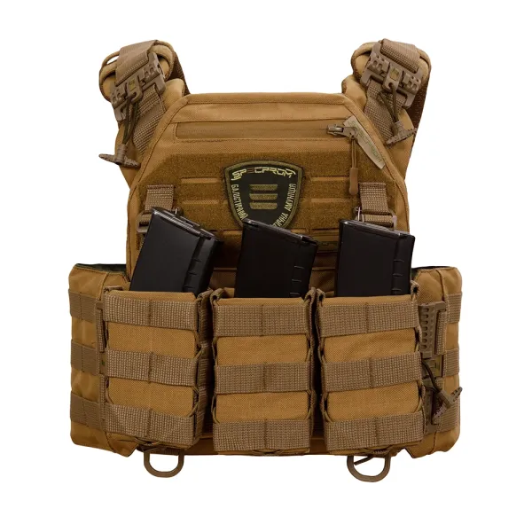 Warmor Gen 3 Pro Plate Carrier, Coyote — Quick‑Release System, 3 Pouches