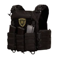 Warmor Gen.3 XL Black Plate Carrier with Quick-Release and 3 AK Mag Pouches (Oversized)