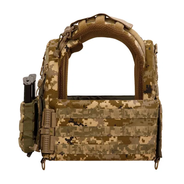 Warmor Gen.3 Plate Carrier, Pixel MM14 Camo, Quick-Release, 3 Pouches, Large