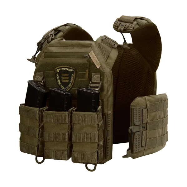 Warmor Gen.3 Plate Carrier, Olive, Quick-Release System, 3 Pouches (Large)