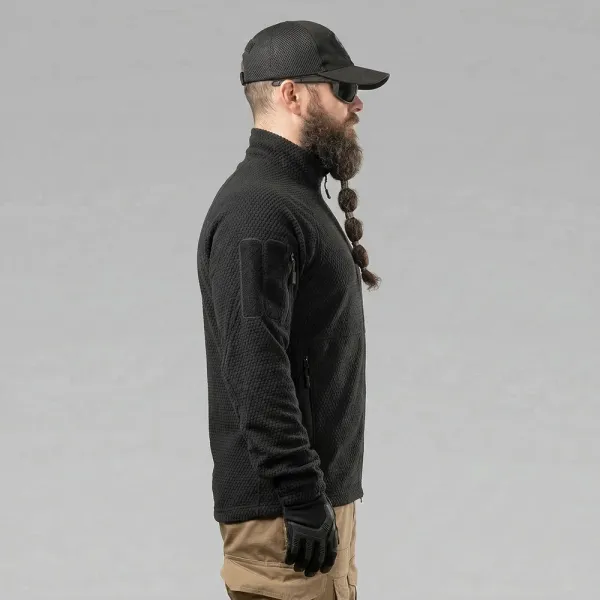 SPECPROM Windblock Tactical Fleece Jacket, Black