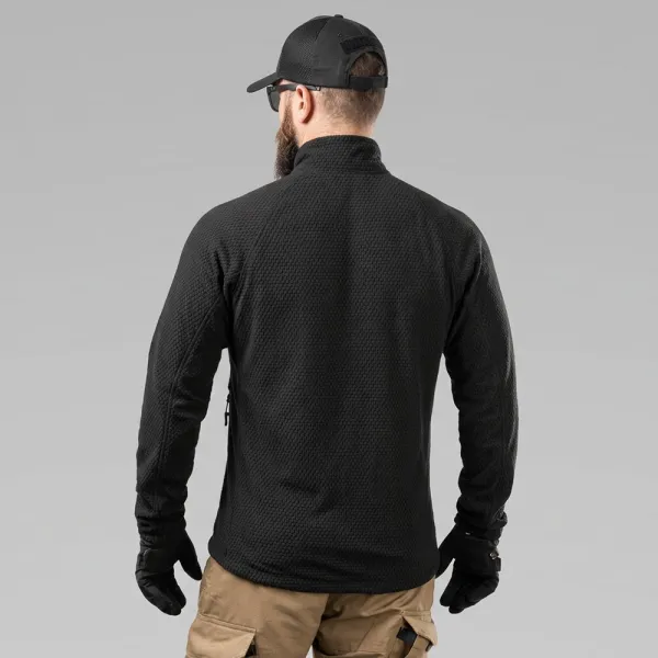 SPECPROM Windblock Tactical Fleece Jacket, Black