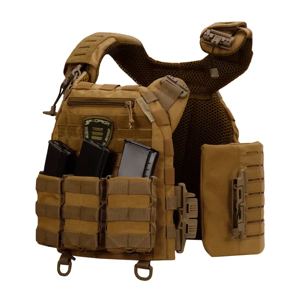 SPECPROM WARMOR Gen.5 V2 Plate Carrier +3 AK Mag Pouches — Coyote
