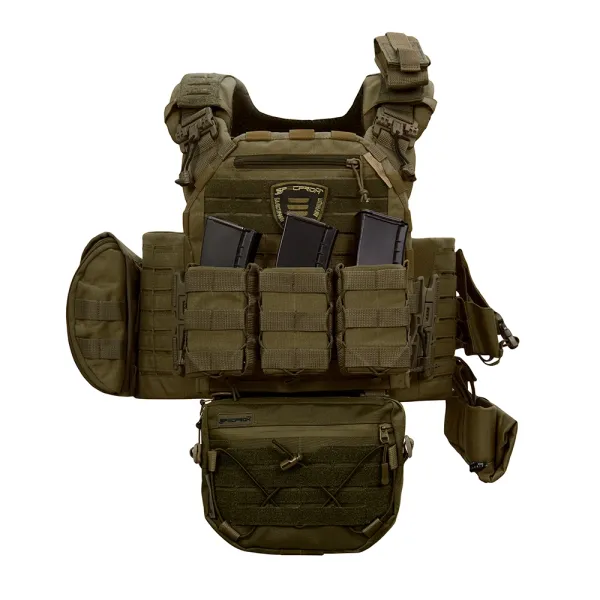 SPECPROM WARMOR Gen.5 V2 Plate Carrier with Full Pouch Set, Olive