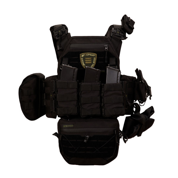 Warmor Gen.3 Pro Max XL Plate Carrier, Black — Quick-Release, 7 Pouches, Large