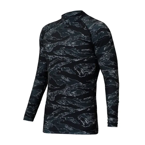 SPECPROM Men's Rashguard Black Tiger Stripes Camo