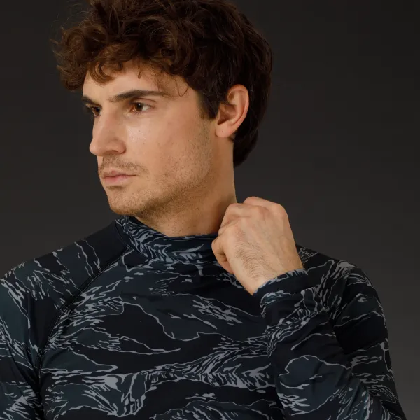 SPECPROM Men's Rashguard Black Tiger Stripes Camo