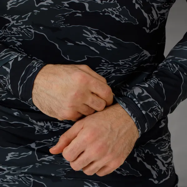 SPECPROM Men's Rashguard Black Tiger Stripes Camo