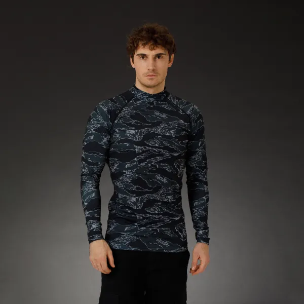 SPECPROM Men's Rashguard Black Tiger Stripes Camo