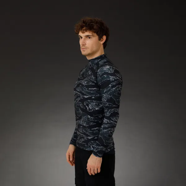 SPECPROM Men's Rashguard Black Tiger Stripes Camo