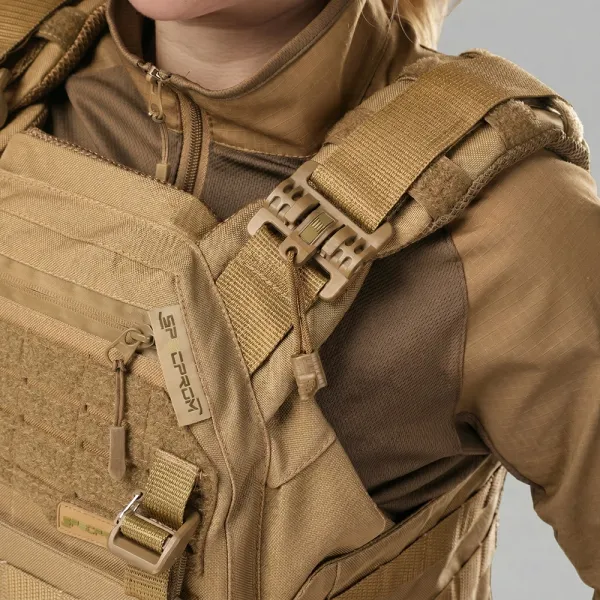 Warmor Gen.3 FL SPECPROM Women's Plate Carrier — Coyote, No Pouches, Quick Side & Top Release (Plates Not Included)