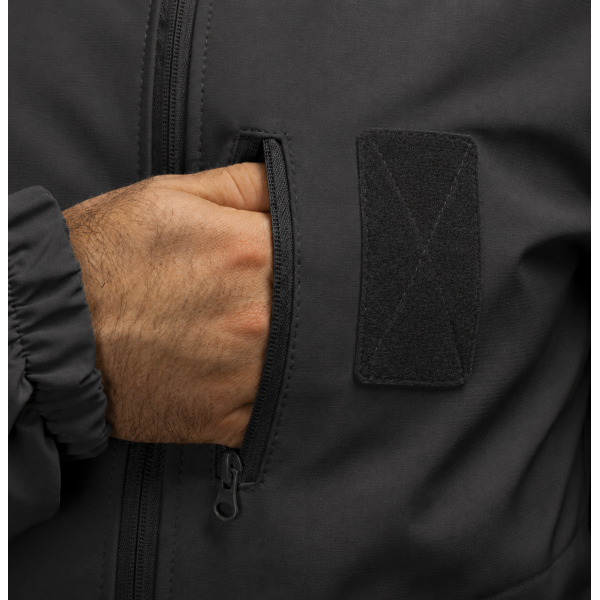 SPECPROM Soft-Shell Tactical Jacket — Black