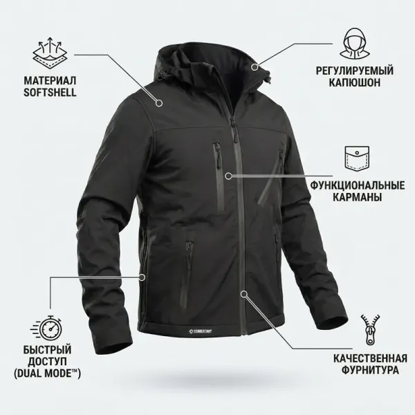 Combatant SHIFT CORE Softshell Jacket — Black