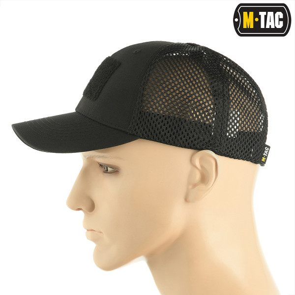 M-Tac Flex Ripstop Tactical Cap with Mesh & Velcro, Black