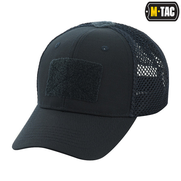 M-Tac Flex Tactical Ripstop Cap with Velcro Patch and Mesh, Dark Blue