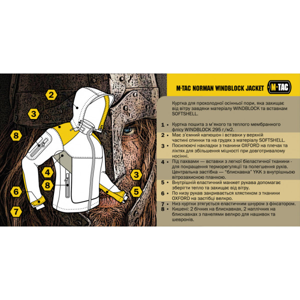 M-Tac Norman Windblock Fleece Tactical Jacket — Coyote