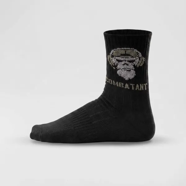 Combatant Ranger Trek Mid Core Trekking Socks, Black
