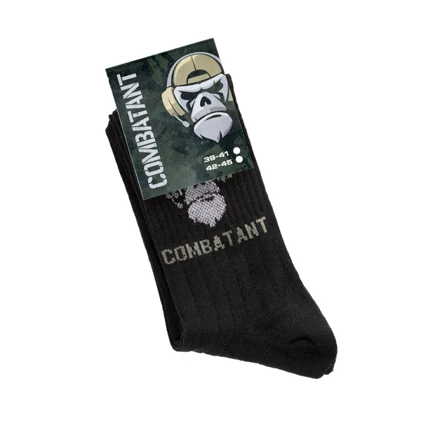 Combatant Ranger Trek Mid Core Trekking Socks, Black