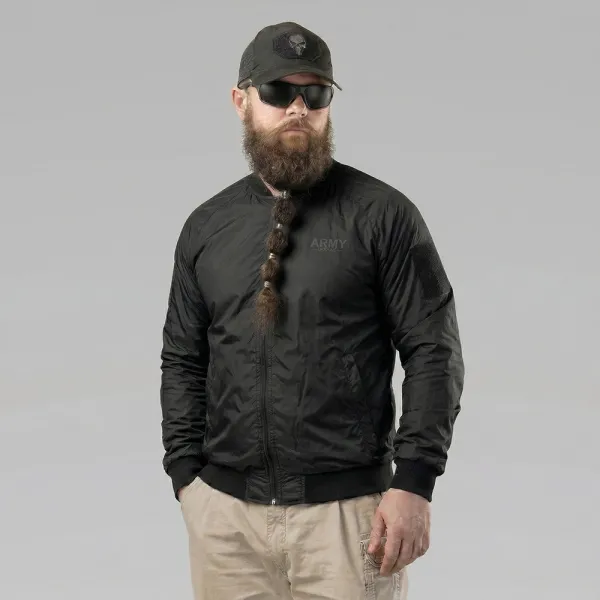 Army Ukraine Tactical Windbreaker Jacket — Black