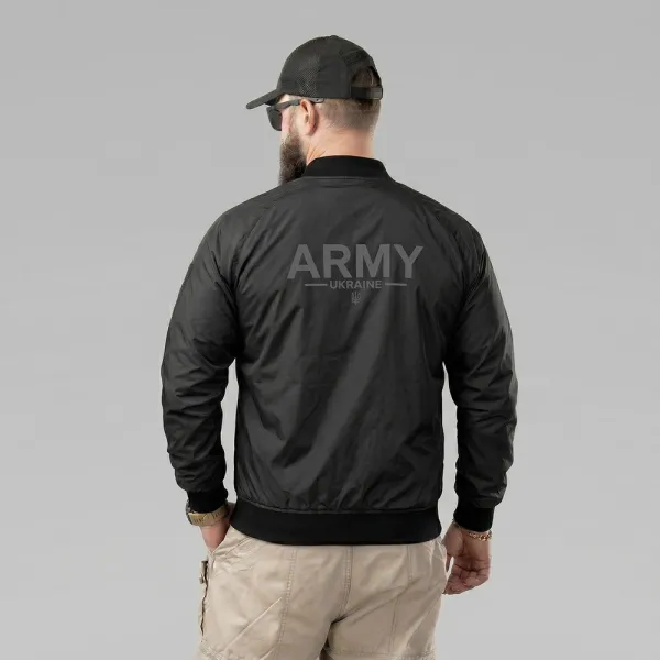 Army Ukraine Tactical Windbreaker Jacket — Black