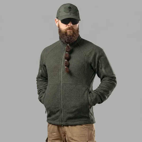 SPECPROM Windblock Tactical Fleece Jacket, Olive