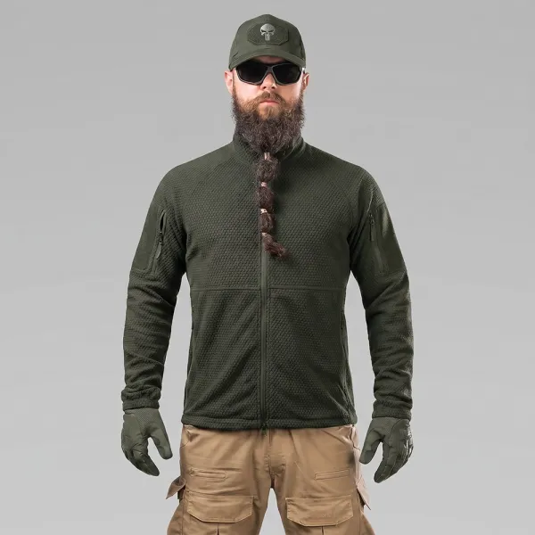 SPECPROM Windblock Tactical Fleece Jacket, Olive