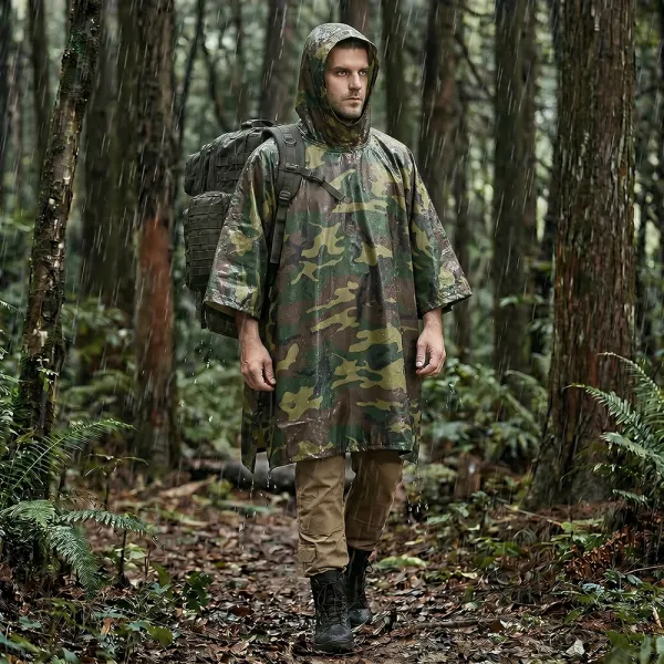Military Camouflage Rain Poncho/Tarp 9231