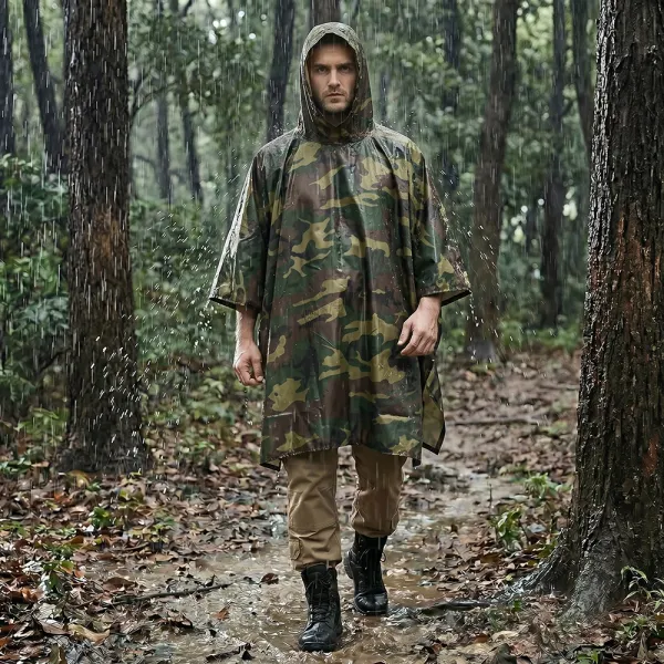 Military Camouflage Rain Poncho/Tarp 9231