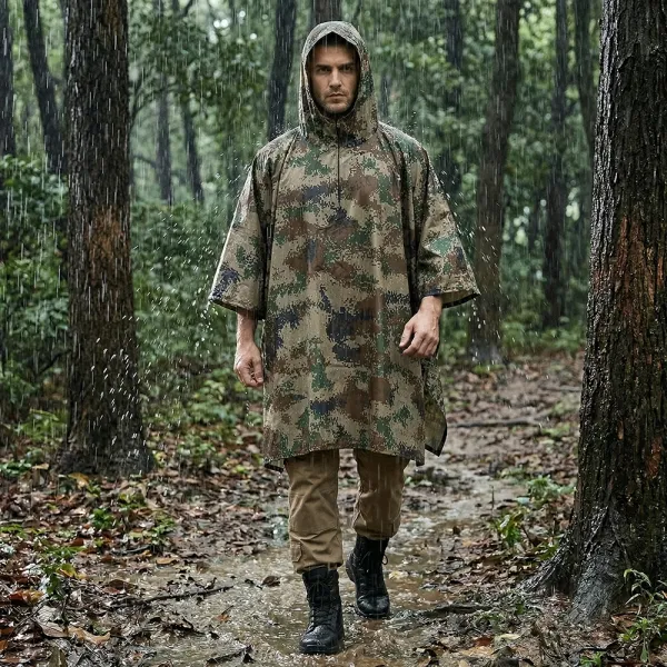 Military Rain Poncho-Tarp 9231 - Pixel Camo