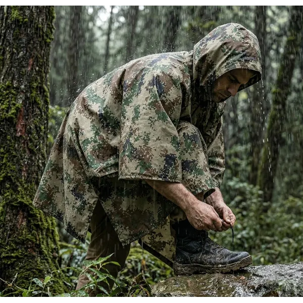 Military Rain Poncho-Tarp 9231 - Pixel Camo