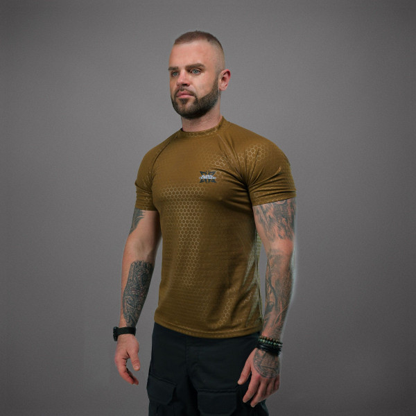 Global Ballistics Hexagon Tactical T-Shirt — Coyote