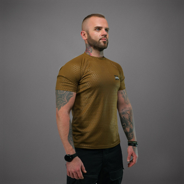 Global Ballistics Hexagon Tactical T-Shirt — Coyote