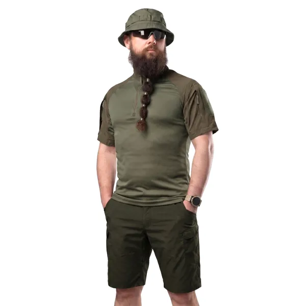 Combatant Raider Core Tactical Summer Set with Ubax — Short‑Sleeve Shirt & Shorts, Rip‑Stop Poly/Cotton SPECPROM, Olive
