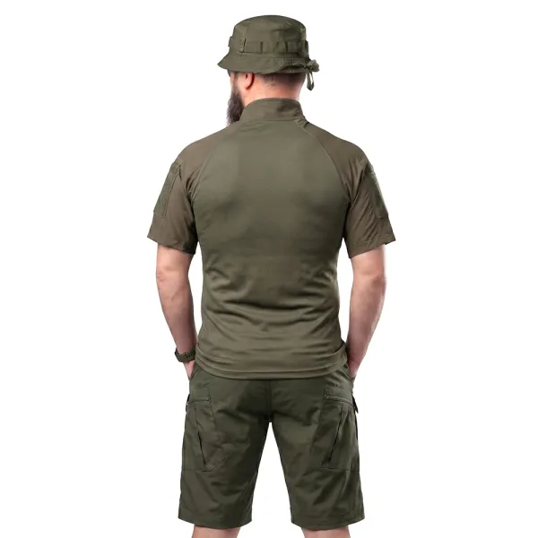 Combatant Raider Core Tactical Summer Set with Ubax — Short‑Sleeve Shirt & Shorts, Rip‑Stop Poly/Cotton SPECPROM, Olive