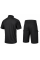 Combatant Raider Core tactical summer suit with Ubaks — short-sleeve top & shorts, Rip-Stop PolyCotton SPECPROM, Black