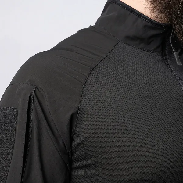 Combatant Raider Core tactical summer suit with Ubaks — short-sleeve top & shorts, Rip-Stop PolyCotton SPECPROM, Black