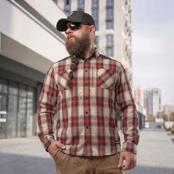 Combatant Blackwater Pro Red Plaid Shirt