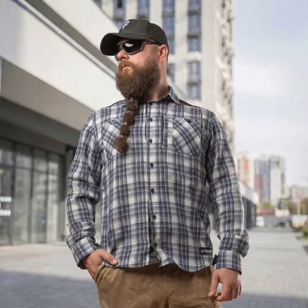 Combatant Blackwater Pro Plaid Shirt — Blue