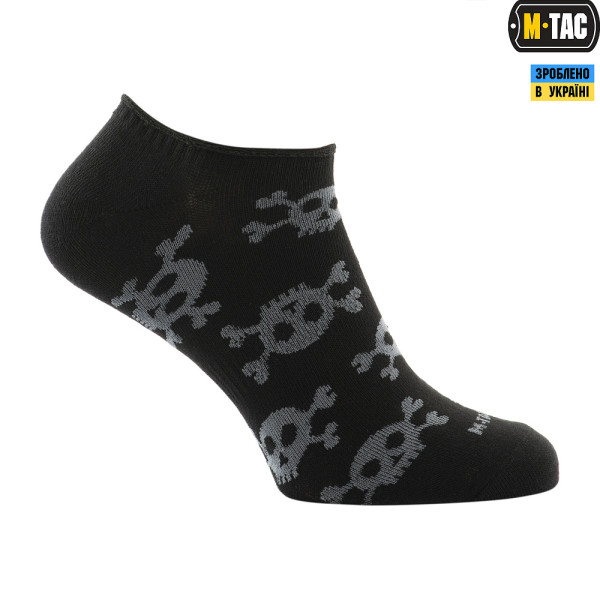 M-Tac Summer Lightweight Pirate Skull Socks, Black
