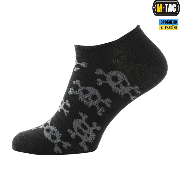 M-Tac Summer Lightweight Pirate Skull Socks, Black