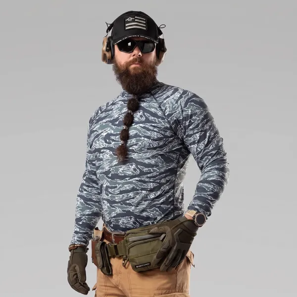 Men's Tactical Rashguard Combatant ASSAULT PRO LS, Tiger Blue