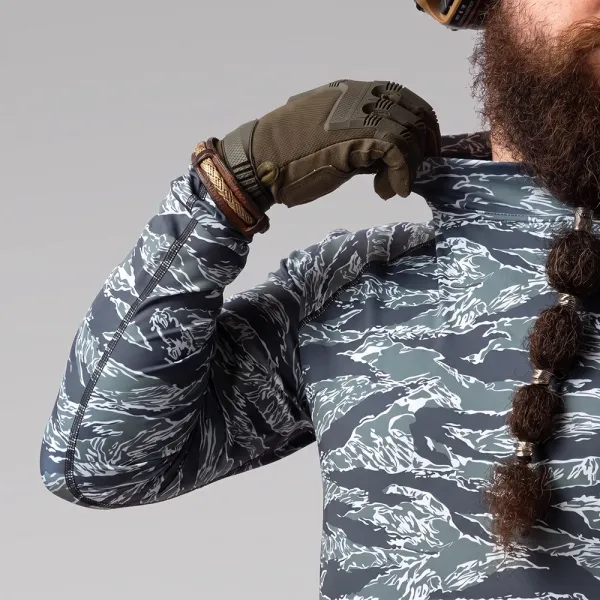 Men's Tactical Rashguard Combatant ASSAULT PRO LS, Tiger Blue