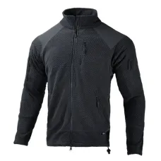 Han-Wild Grid Fleece Tactical Jacket, Black