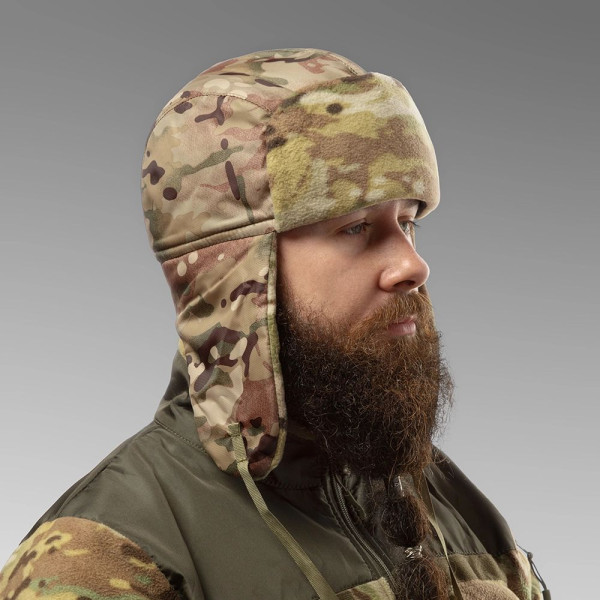 Earflap Hat, Waterproof-Fleece. Multicam