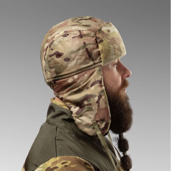 Earflap Hat, Waterproof-Fleece. Multicam
