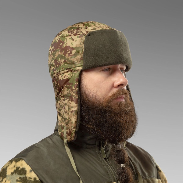Earflap Hat with Waterproof Fabric and Fleece. Predator
